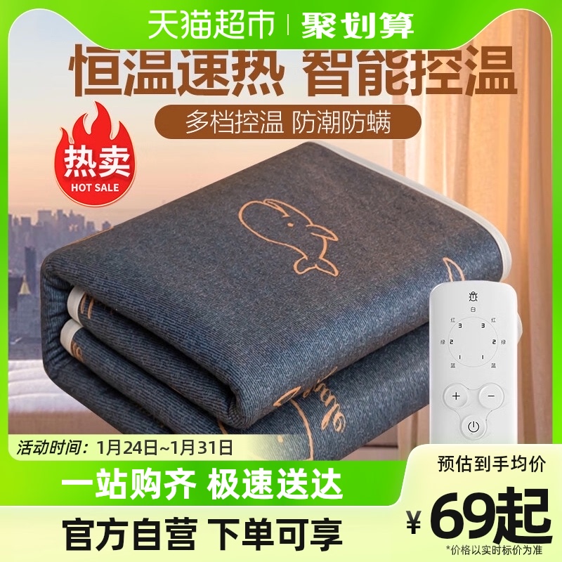 彩阳定时新款电热毯双人家用双控调温单人发热垫学生床安全除螨