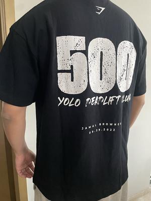 Gymshark健身jamal500破裂纹短袖运动全棉宽松透气健美T恤欧美码