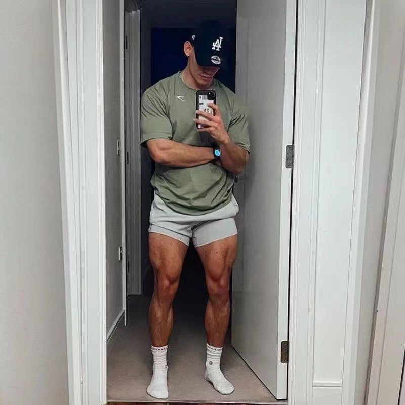 Gymshark基础款健身鲨鱼短袖纯棉宽松透气吸汗运动T恤半袖欧美码