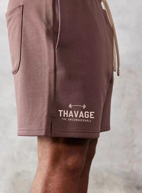 THAVAGE克里斯健身训练运动纯棉短裤男女深蹲美式宽松透气五分裤