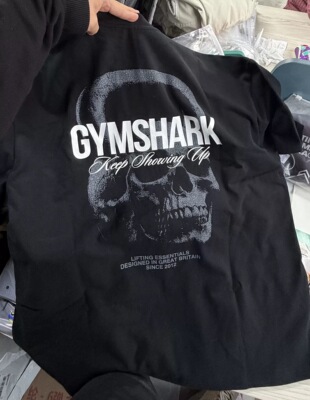 Gymshark健身壶铃健美运动短袖排气吸汗透气软糯棉T恤欧美码