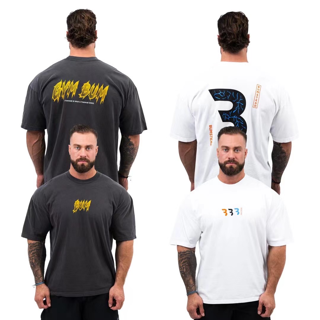 克里斯c宝纯棉健身运动宽松短袖（欧美码）