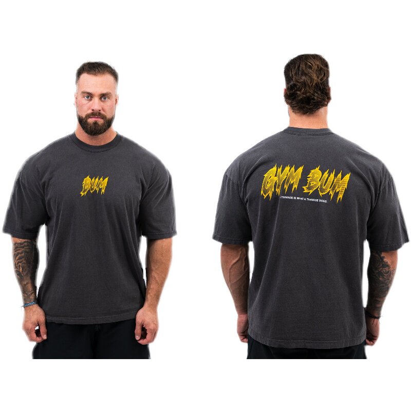 CHRIS C BAO COTTON FITNESS SPORTS LOOSE SHORT SLEEVES [EUROPEAN AND AMERICAN SIZE]