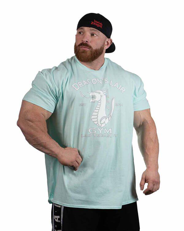 LEWIS ICE SILK COTTON SUMMER COOL T-SHIRT SMALL FIRE DRAGON FITNESS SHORT SLEEVES [EUROPEAN AND AMERICAN SIZE]