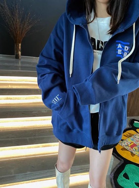 Ader5周年AE纪念款拉链连帽开衫外套长袖宽松刺绣卫衣男女同款