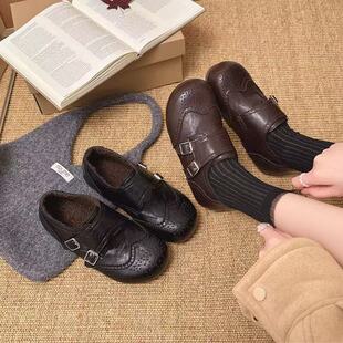 勃肯鞋女平底单鞋2025春季新款小皮鞋软底懒人一脚蹬女鞋子博肯鞋