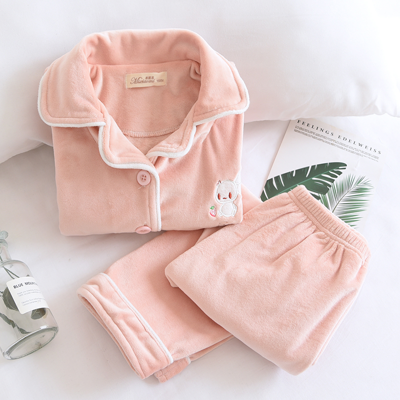 儿童海岛绒家居服女童保暖秋冬