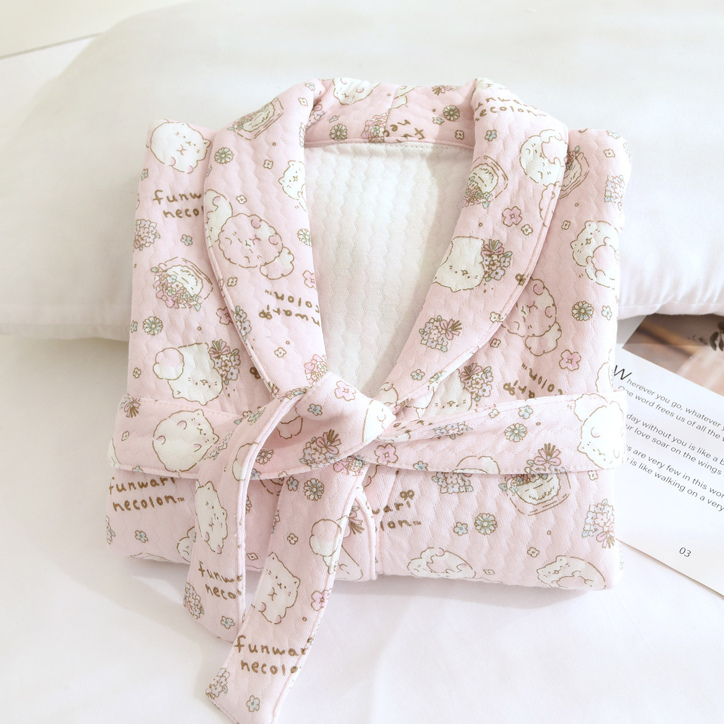 女童秋冬纯棉空气层三层夹棉可爱猫咪睡袍宝宝家居袍儿童保暖浴袍,童装/婴儿装/亲子装,家居袍/睡袍,淘宝优惠券,粉丝福利购,淘宝优惠卷