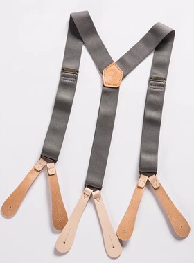 清仓特价维托摩瑞美式复古背带真皮系纽扣背带肩带可养牛植鞣皮