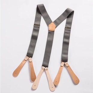 清仓特价维托摩瑞美式复古背带真皮系纽扣背带肩带可养牛植鞣皮