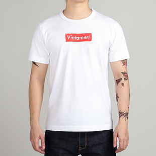 清仓特价维托摩瑞男美式复古印花T恤阿美咔叽短袖修身打底夏季