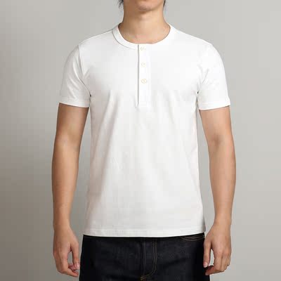 维托摩瑞美式复古亨利领T恤