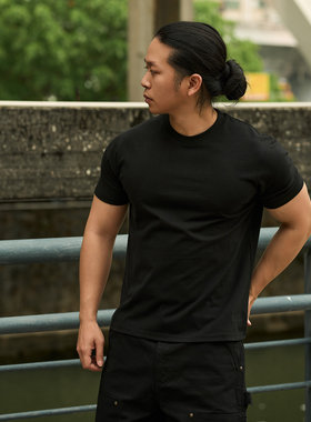 微瑕特价维托摩瑞 纯棉短袖重磅t恤男基础百搭正肩圆领上衣