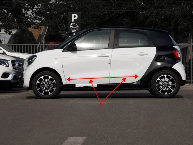 smart forfour 改装车门镀铬防撞装饰亮条 门边车身饰条防擦条