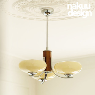 中古法式奶油风实木柿子吊灯复古餐厅客厅卧室灯书房包豪斯设计师