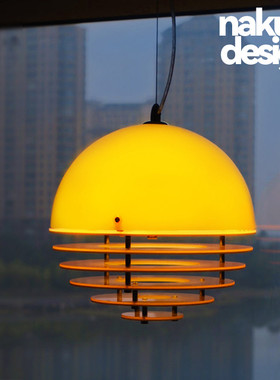 中古包豪斯日落橙色餐厅吊灯床头吧台岛台孟菲斯设计师氛围灯复古