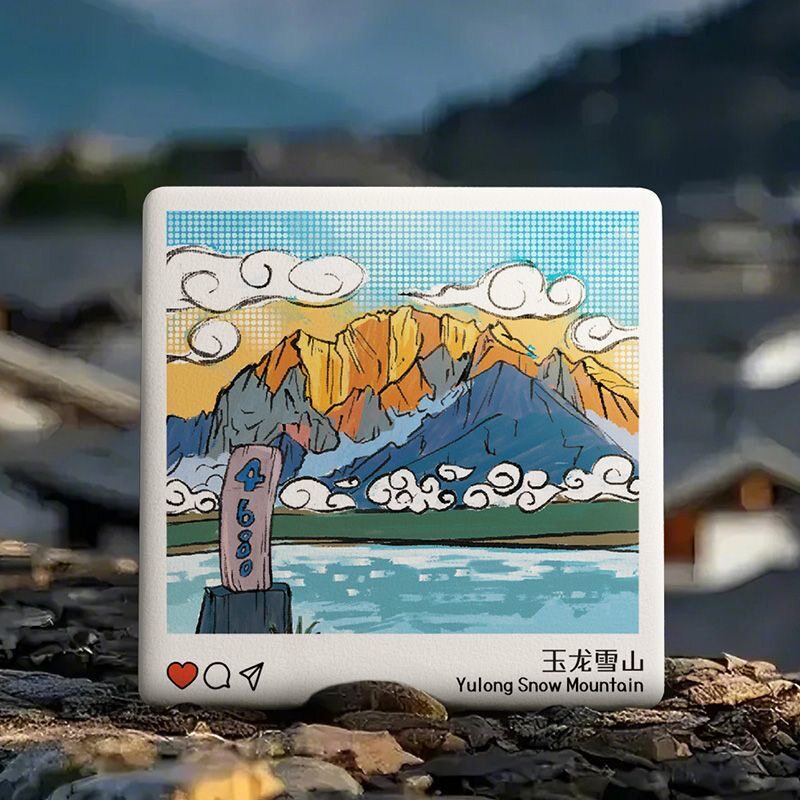 云南风景名胜陶瓷冰箱贴丽江古城玉龙雪山洱海泸沽湖芒市纪念品