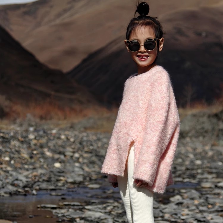 1-3折 Buton Kids甜不腻颜色太美软糯厚实进口圈圈纱女童毛衣亲子