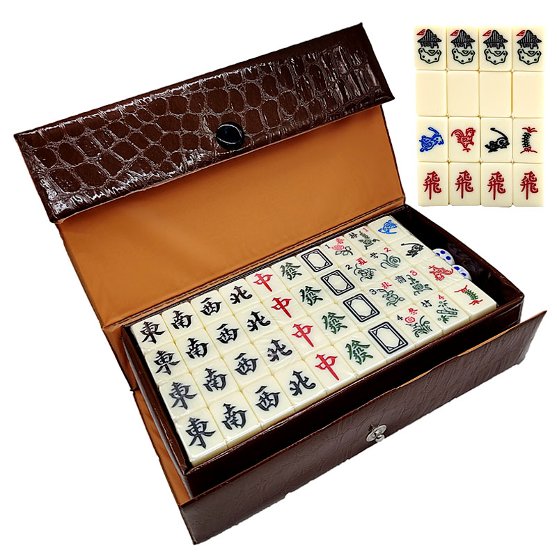 香港台湾越南新加坡中号水晶麻将牌 20MM 多色手搓麻将160张牌图片