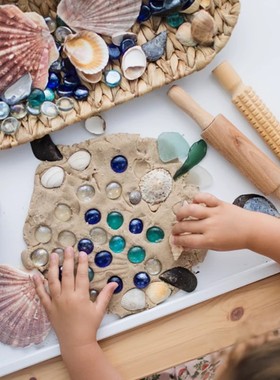 瑞吉欧开放性材料provocation自然幼儿园科学区活动感官盆材料