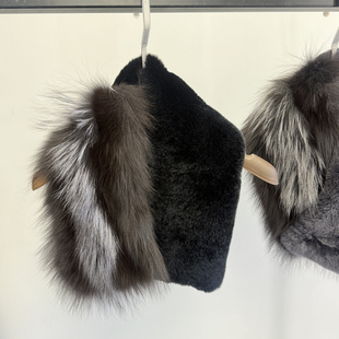 真皮草毛领子大翻领磁吸扣款狐狸毛加獭兔毛大围脖女士围巾高级感