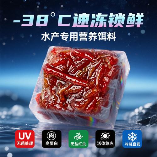 鱼食红虫冰冻红线虫观赏鱼饲料