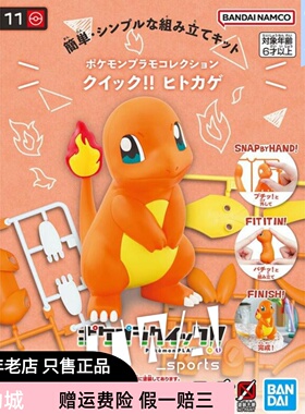 万代 拼装模型 精灵宝可梦模型 快快拼11 小火龙