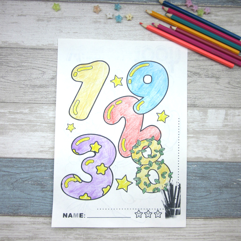 儿童3-4-5-6岁数字1-10认知涂色本填色本学画画涂鸦启蒙早教简笔