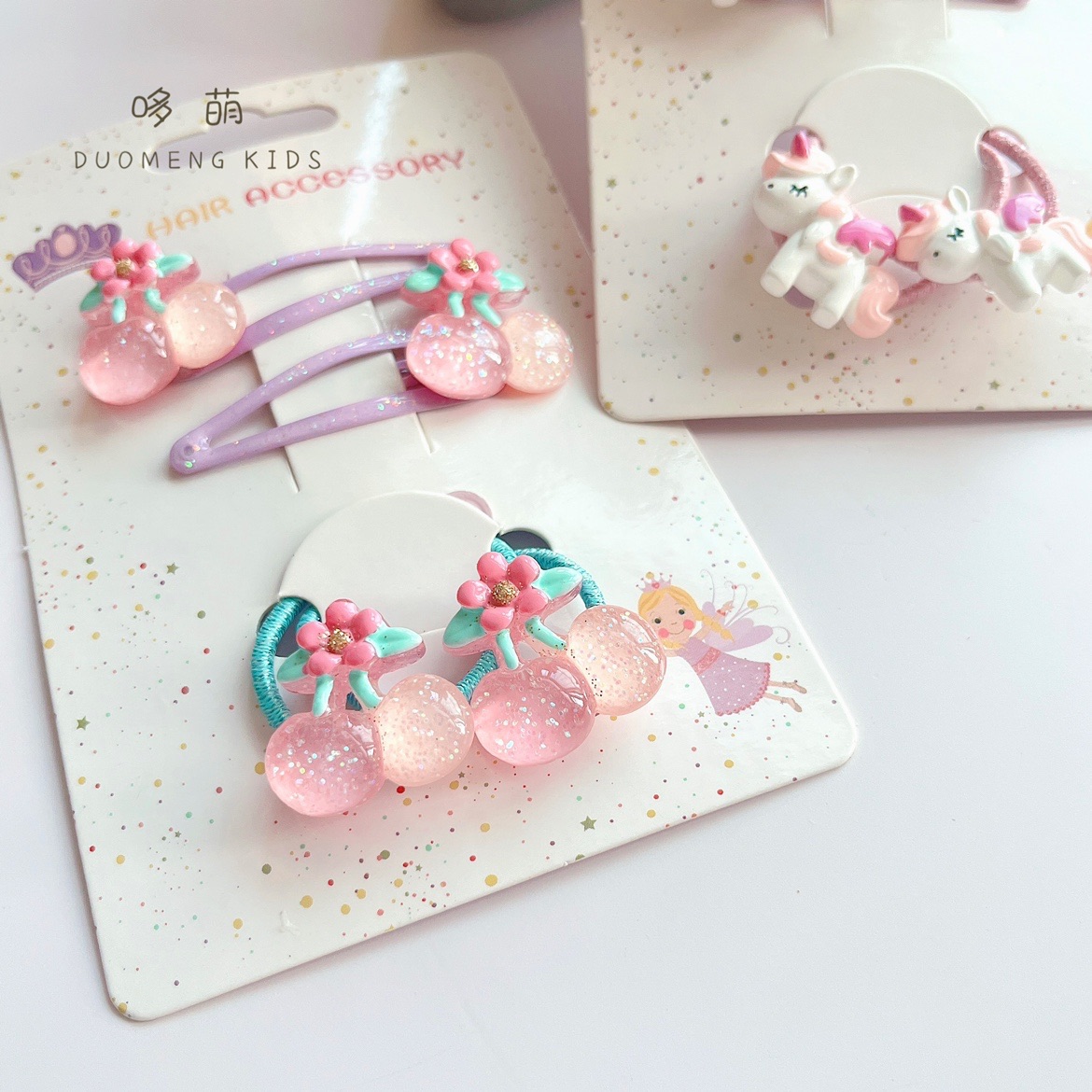 精致樱桃发饰套装小女孩喜欢