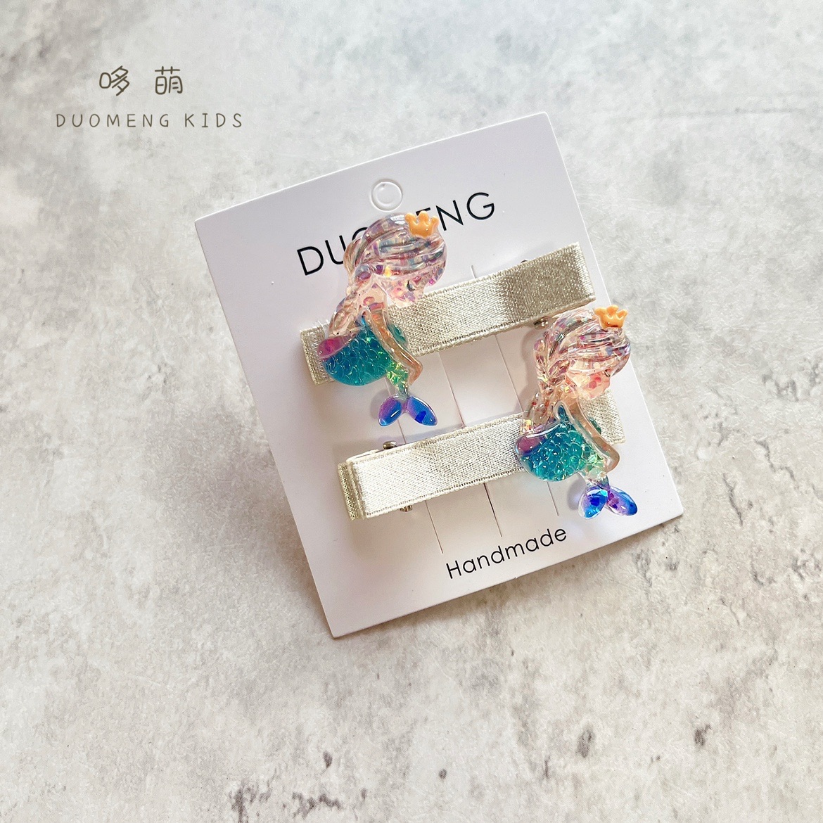 儿童不伤发的全包夹发饰花朵