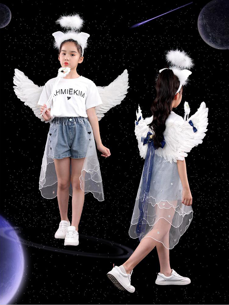 cosplay angel feather wings props Christmas Halloween performance costume stage performance princess back decoration