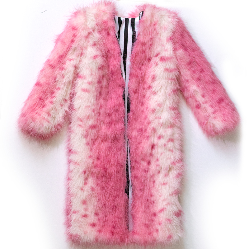 thumbnail for As of 12.12, BJD75 uncle 68 pink 4 points baby fur jacket KIYA sauce leopard print plush winter new 70