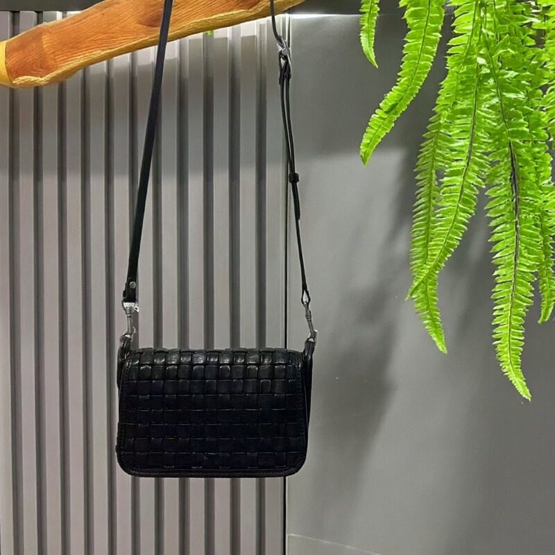 头层牛皮编织包原创通勤包