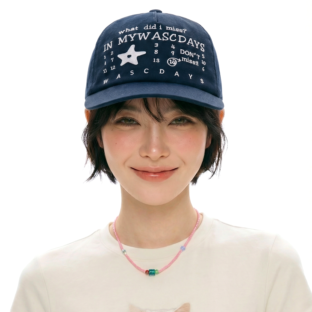 新款美式星星字母刺绣棒球帽女蓝色显脸小大帽檐加深遮阳鸭舌帽子