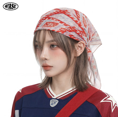 春夏美式复古做旧轻薄透气包头巾