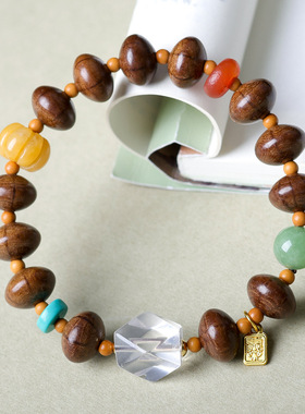 原创5台山六道木盘珠手链文玩白