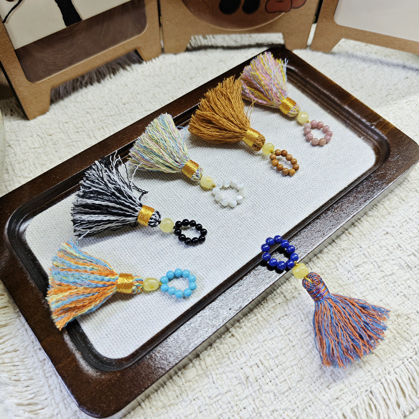 手工编织彩色流苏diy饰品配件手串小提溜手搓棉穗子文玩百搭吊坠