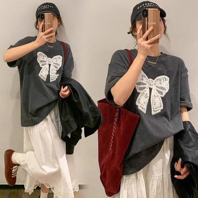 孕妇装夏季2025新款时尚套装短袖T恤上衣半身裙潮妈遮肚两件套女