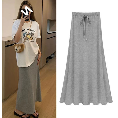 孕妇莫代尔半身裙夏季中长款半裙