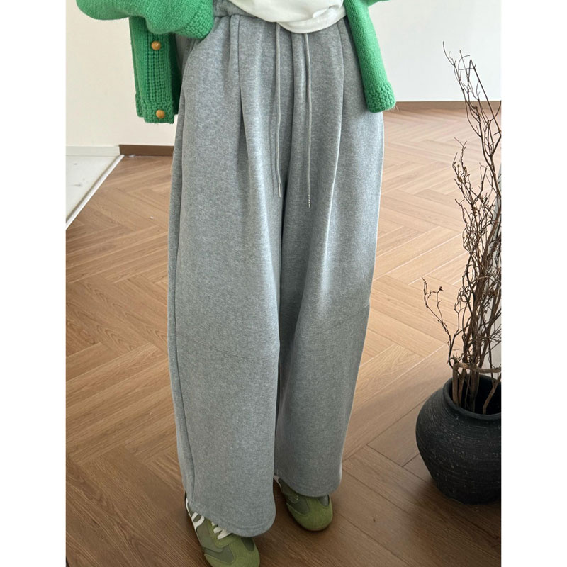 孕妇裤子宽松加绒加厚秋冬季宽松萝卜裤2025新款无托腹奶奶裤灰色