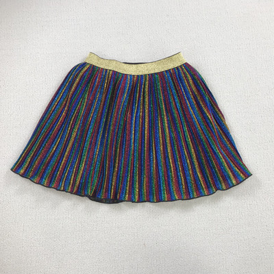 外贸童裙松紧腰半身裙百褶亮丝