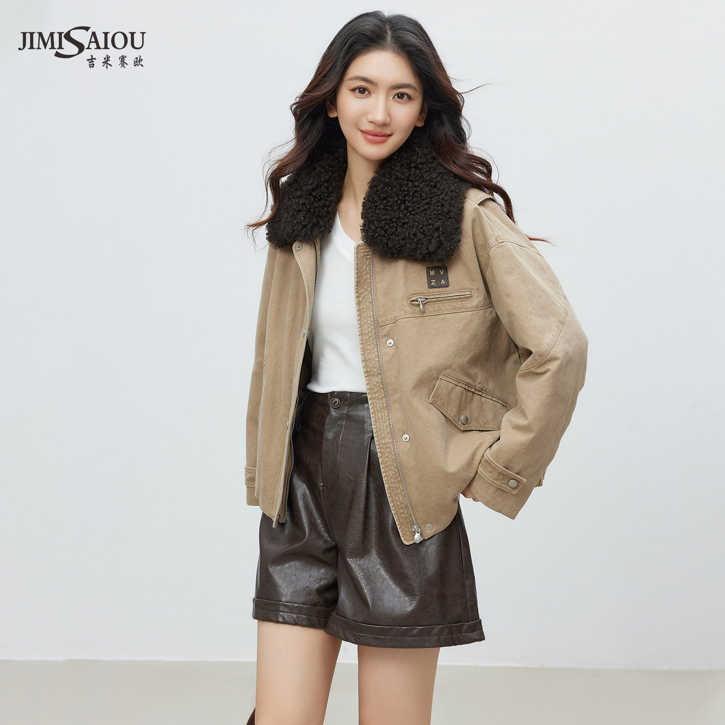 翻毛领羽绒服女鹅绒复古工装风休闲宽松显瘦通勤气质保暖短款外套