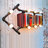 loft美式 创意水管壁灯铁艺复古工业过道阳台箭头书房酒吧台咖啡厅