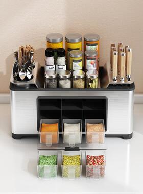 厨房调置料品调物架台面刀架多功能调料盒不锈钢味料油盐酱QUV收