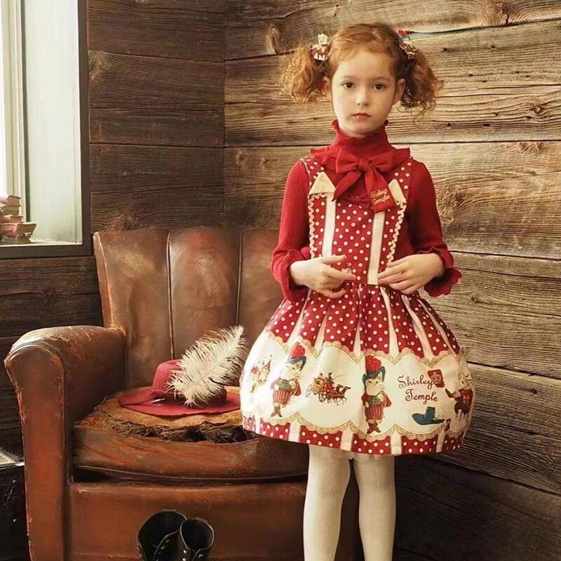 现货2022新年装潮牌高定童装st长靴猫新年装圣诞装连衣裙