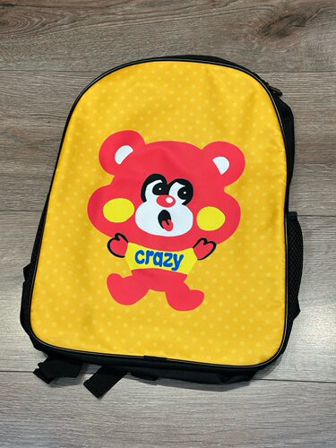 儿童卡通双肩背包 黄色crazy可爱幼儿园书包男女宝宝轻便小背包