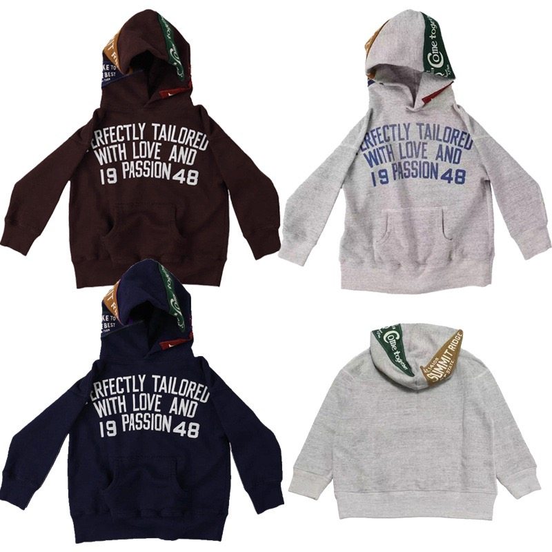 日系潮牌DD加绒连帽卫衣 25秋冬男女儿童字母徽章保暖上衣卫衣