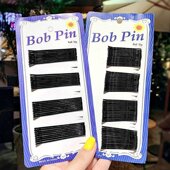 蓝卡喷漆黑色钢丝发夹波浪一字夹 新娘隐形盘发夹发饰精品店货源