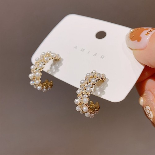 蚊香盘耳夹复古法式女珠国环女