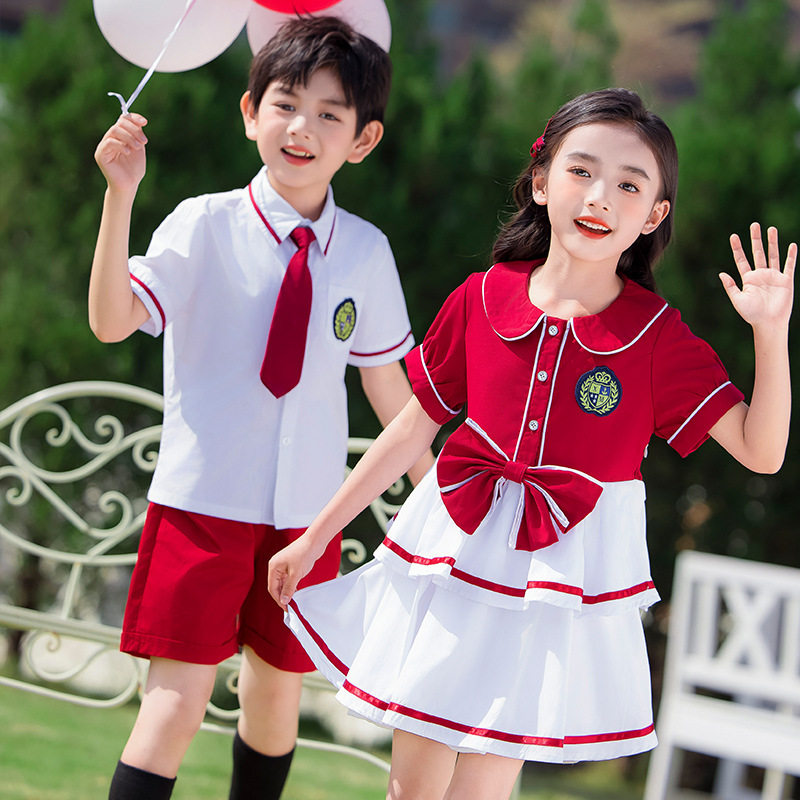 小学生校服套装幼儿园园服演出服合唱六一夏季班服学院风儿童礼服